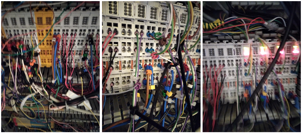 PLC Cabinet Before Remapping and Rewiring